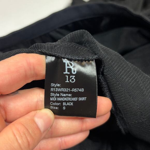 $1,095 R13 Midi Handkerchief Distressed Skirt Women's Small Whimsygoth - Picture 9 of 11